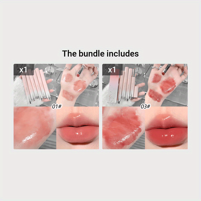 Clear Rotating Tinted Lip Balm, Solid Lipstick Moisturizing Nourishing, For Water Light Mirror Glass Feeing Lip, Can't Rotate Back After Rotating