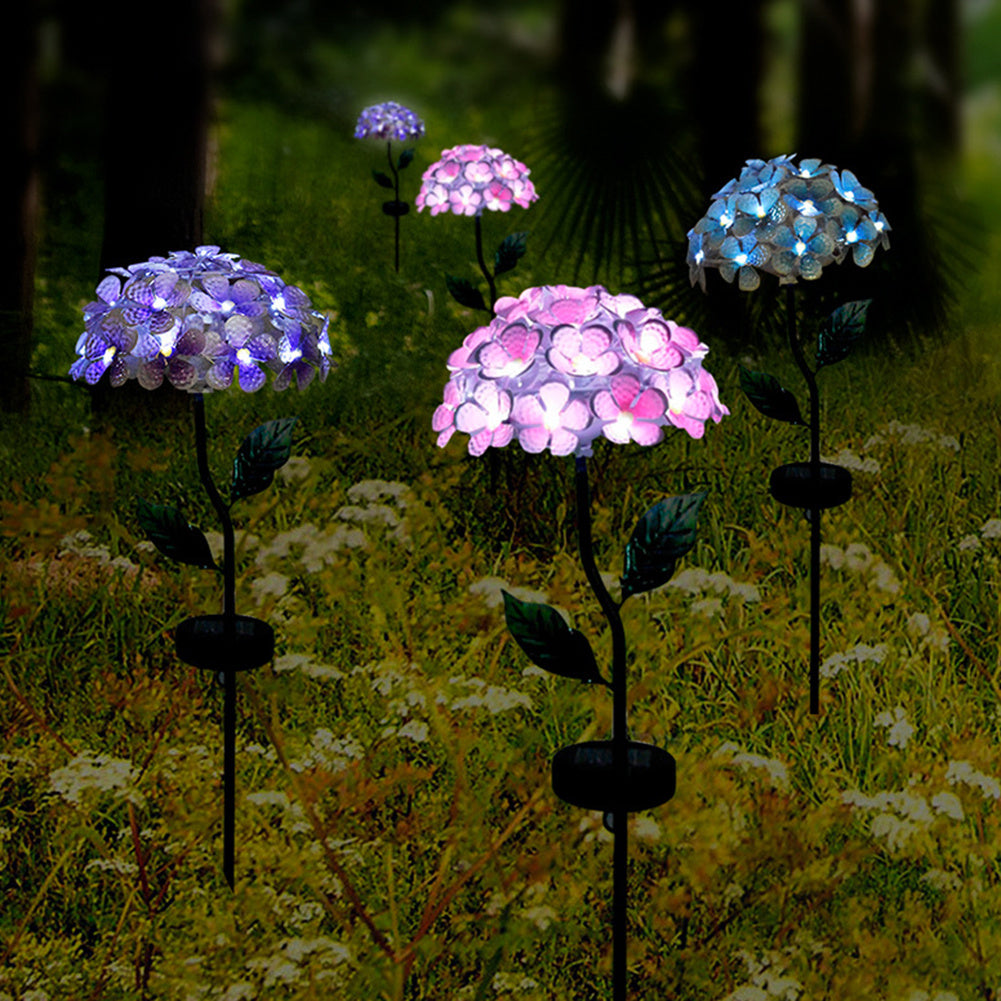 LED Solar Licht Künstliche Hortensien Simulation Blume Im Freien Wasserdichte Garten Rasen Stakes Lampen Hof Kunst Für Home Dekoration