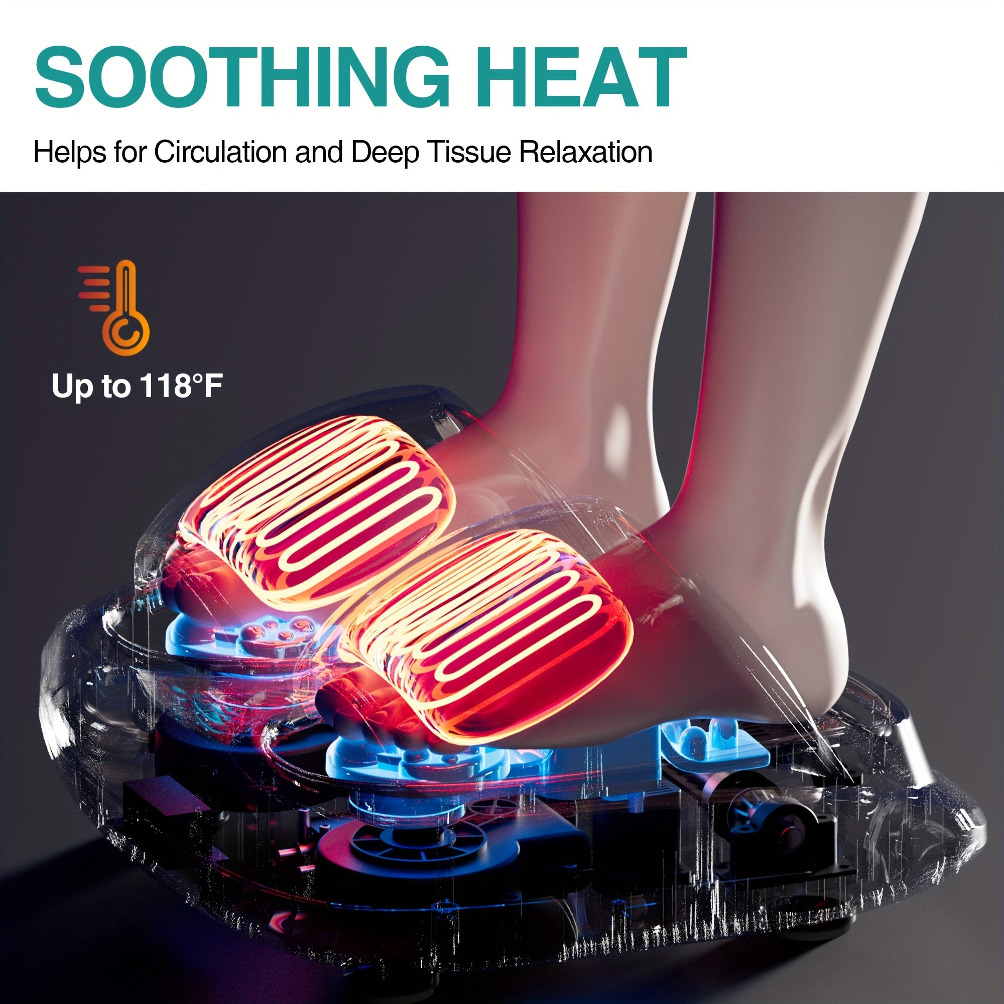 2023 3D Shiatsu Foot Massager for Circulation and Relax, Foot Massager Machine with Deep-Kneading and heat, help for Relax, Calf Massager, ideal gift for Mom Dad Friends Christmas