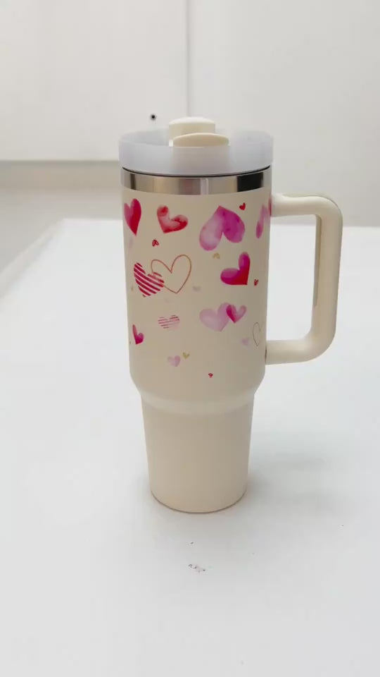 Oz Tumbler With Handle Straw Insulated Coffee Cup